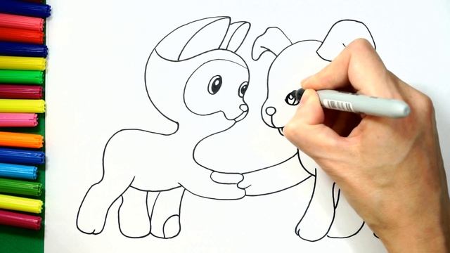 Dibuja Y Colorea De Gato Y Perro Para Niños/Dibujo Para Niños
