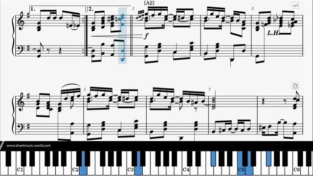 Sunburst Rag (1909) - James Scott - Piano (Ragtimes Sheets - Ragtime Tutorial Piano Score)