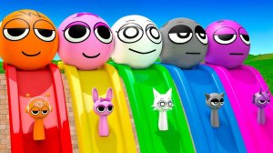 Большая красивая горка, игра со Спрунками, Пинки, Орен Грей, Венда Дюрпл