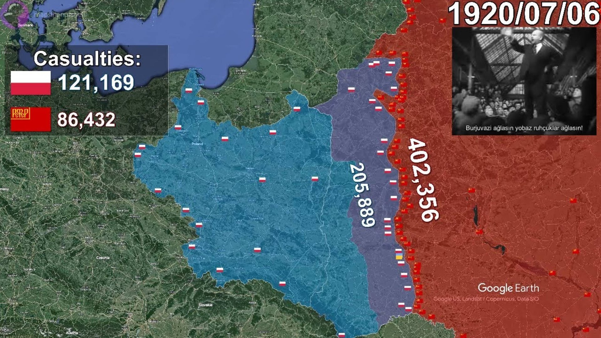 Советско-Польская Война на Карте 1919-1921 г. смотреть онлайн