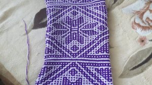 НАЧАЛО ПЛЕДА МОЗАИЧНЫМ ВЯЗАНИЕМ.