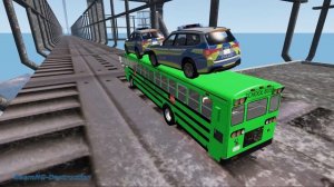 School Bus Crashes & Jumps #118 Bus vs Lava Giant Pit – BeamNG.Drive