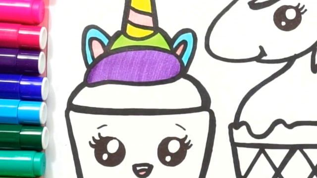 Dibujar Y Colorear Unicornio Helado Para Niños&Dibujo Para Niños