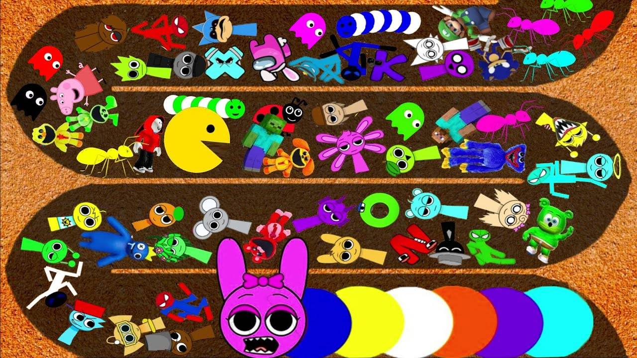 Стикмен против Спрунки, Соник против Азбуки знаний - Гусеница Пинки съедает Стикмена смотреть онлайн