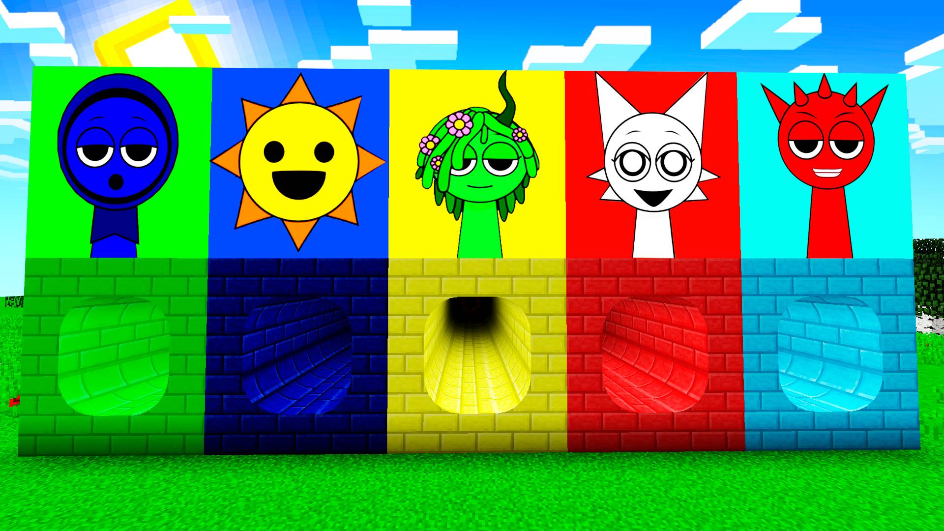 ВЫЖИВАНИЕ ВНУТРИ КРУГЛЫЙ ТОННЕЛЬ ВСЕ СПРУНКИ В МАЙНКРАФТ! Sprunki Incredibox Хоррор смотреть онлайн