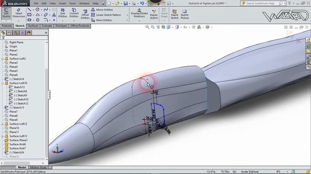 How to Design Fighter Jet Air Plane in Solidworks_Part-1 | Advance Surface Modeling in Solidworks смотреть онлайн