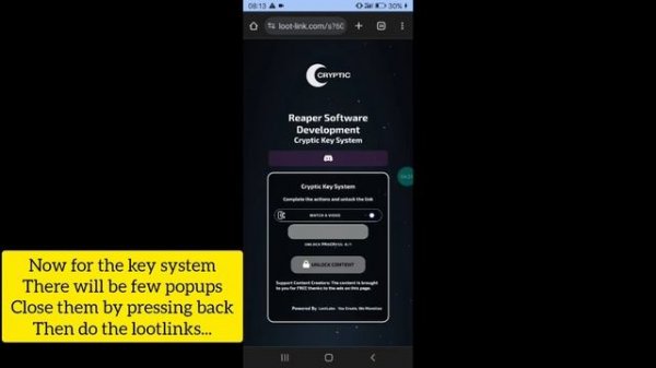 How to use Mobile Executor with Script - CRYPTIC WITH KEY TUT | With Infinite Yield Showcase