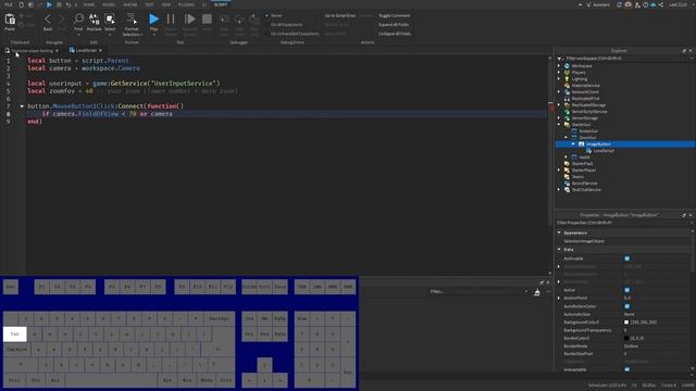 Roblox Studio Tutorials - Part 51. - Zoom Camera with GUI Button or KeyBind смотреть онлайн