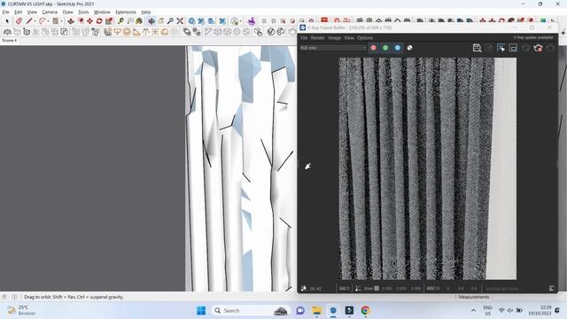 SKETCHUP VRAY CURTAIN vs SUN LIGHT смотреть онлайн