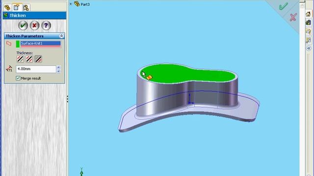 Learn solidworks: surface design Thicken смотреть онлайн
