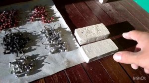 Литьё джиг головок в самодельных формах из гипса.