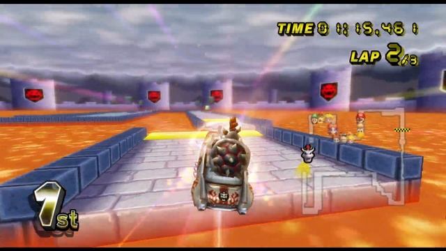 Mario Kart Wii GBA Bowser Castle 3 (Dry Bowser - Flame Flyer)