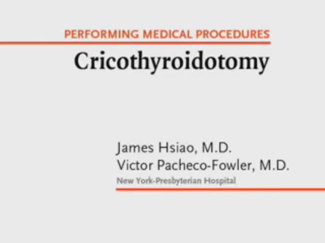 nejm Crikotireostomia