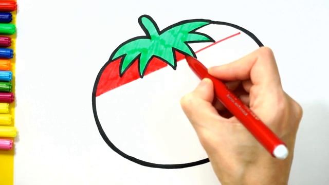 Cómo Dibujar Un Tomate Paso A Paso/Dibujo Fácil De Tomate