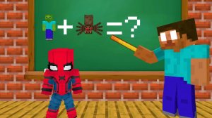 Зомби стал Человеком-пауком  Майнкрафт мультфильм