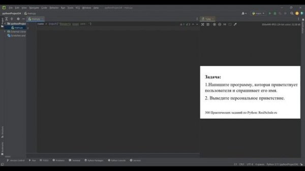 #1  Приветствие пользователя | Практическое программирование Python 2024