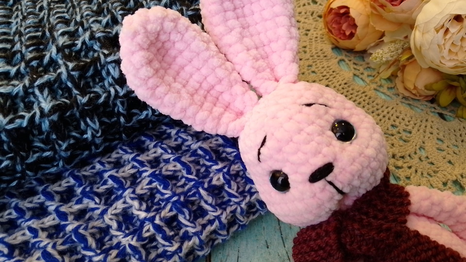 Начала вязать джемпер / коврики / зайка крючком. смотреть онлайн