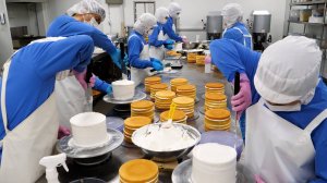 Завораживающее! Массовое производство на фабрике тортов