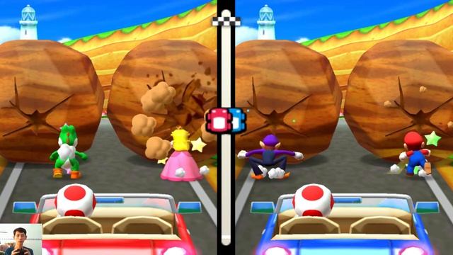 Mario Party The Top 100 MiniGame - Yoshi Mario Peach vs Waluigi (Master Cpu) смотреть онлайн