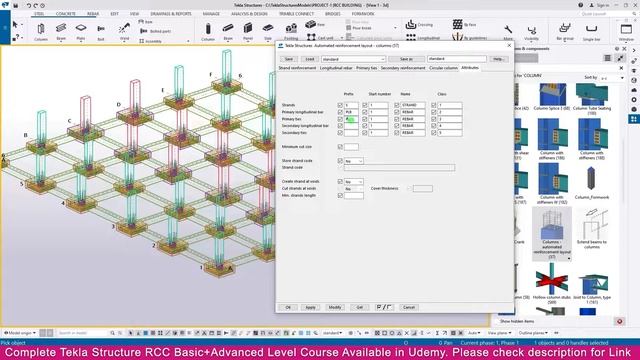 9 Create Column Reinforcement in Tekla Structure смотреть онлайн