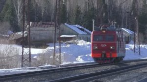 Электровоз ЭП1-001 + Рельсосмазывающий вагон