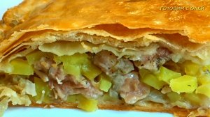 ПИРОГ из слоеного теста с КУРИЦЕЙ и КАРТОШКОЙ на скорую руку. Так ПРОСТО и так ВКУСНО