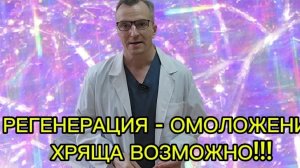 РЕГЕНЕРАЦИЯ-ОМОЛОЖЕНИЕ ХРЯЩА ВОЗМОЖНО!