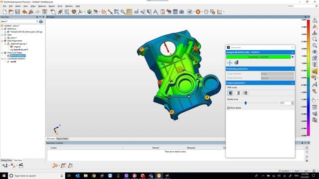 Scan to CAD Inspection using Creaform HandyScan Black and Polyworks Inspector смотреть онлайн