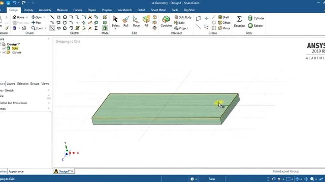 3D modelling of Ball-on-bar in ANSYS Spaceclaim geomtry смотреть онлайн