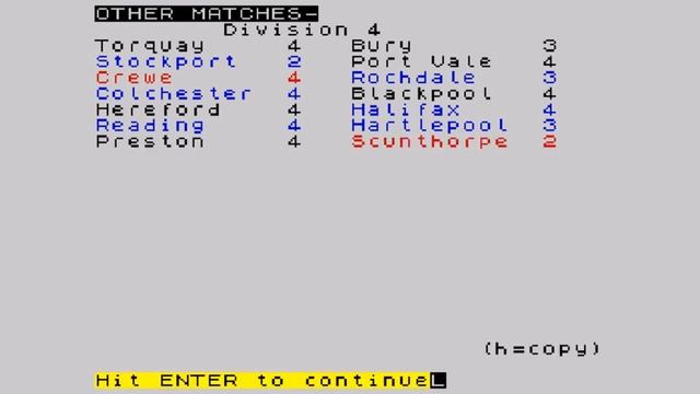 FOOTBALL MANAGER [ZX Spectrum] - Часть 1 из 2