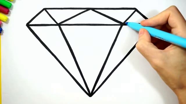 Cómo Dibujar Un Diamante Paso A Paso/ Dibujo Fácil De Diamante смотреть онлайн