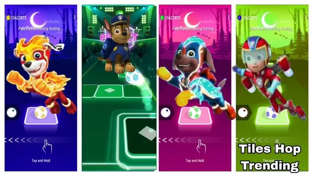 Paw Patrol Mighty Pups| Marshall Vs Chase Vs  Zuma Vs Ryder . #tileshop