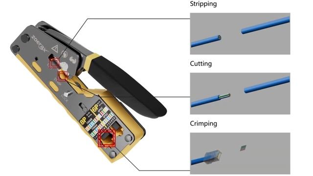 ZoeRax RJ45 Crimping Tool Ethernet Crimp Tool for RJ11/RJ12 Standard, RJ45 Pass Through C смотреть онлайн