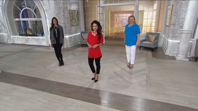 Joan Rivers Jersey Knit Long Tee Shirt with Shirt Tail Hem on QVC смотреть онлайн