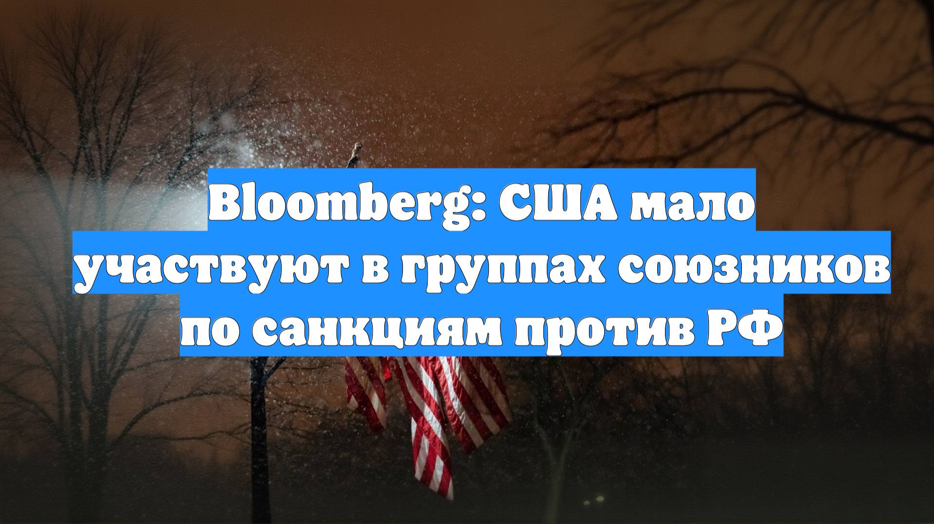 Bloomberg: США мало участвуют в группах союзников по санкциям против РФ