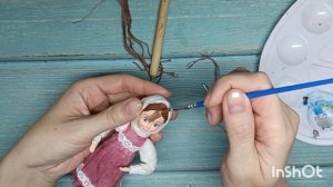 Тонировка ватного платка для ватной игрушки