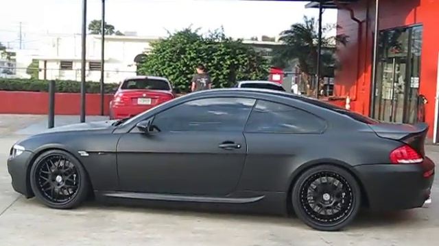 Matte black M6 rolling out of Precision Sport Industries with Akrapovic Evolution exhaust system смотреть онлайн