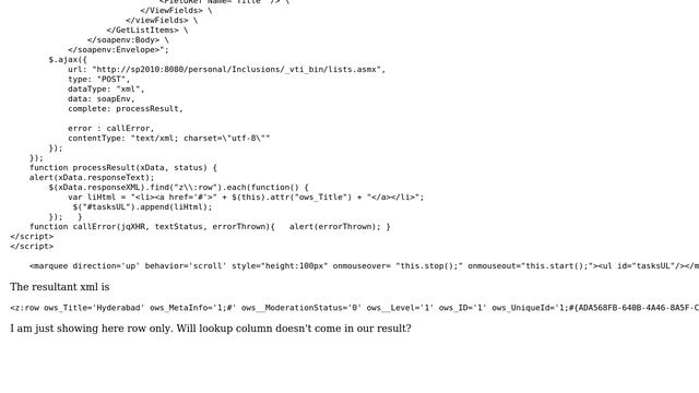Sharepoint: Lookup column details are not coming in the result xml смотреть онлайн