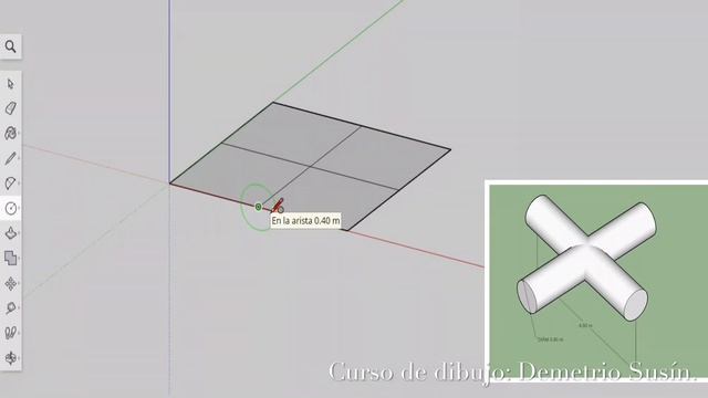 SKETCHUP online 3D. Dibujar la intersección de 2 cilindros. Drawing, dessiner sketch free. смотреть онлайн