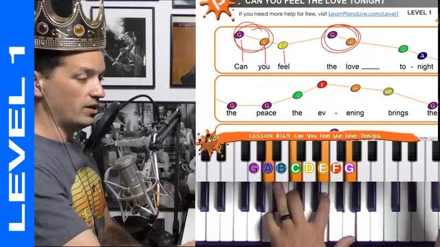 Can You Feel The Love Tonight - Easy Piano Tutorial смотреть онлайн
