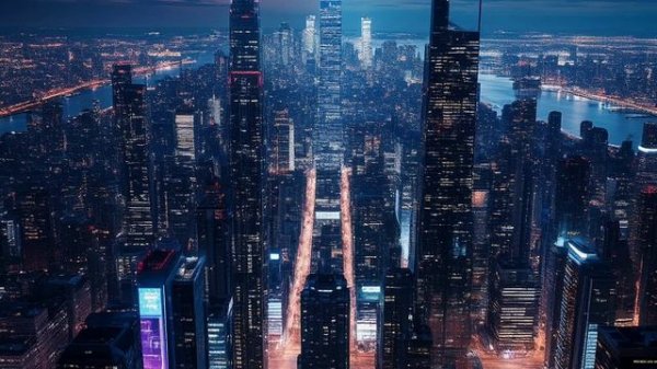 Flying over the town