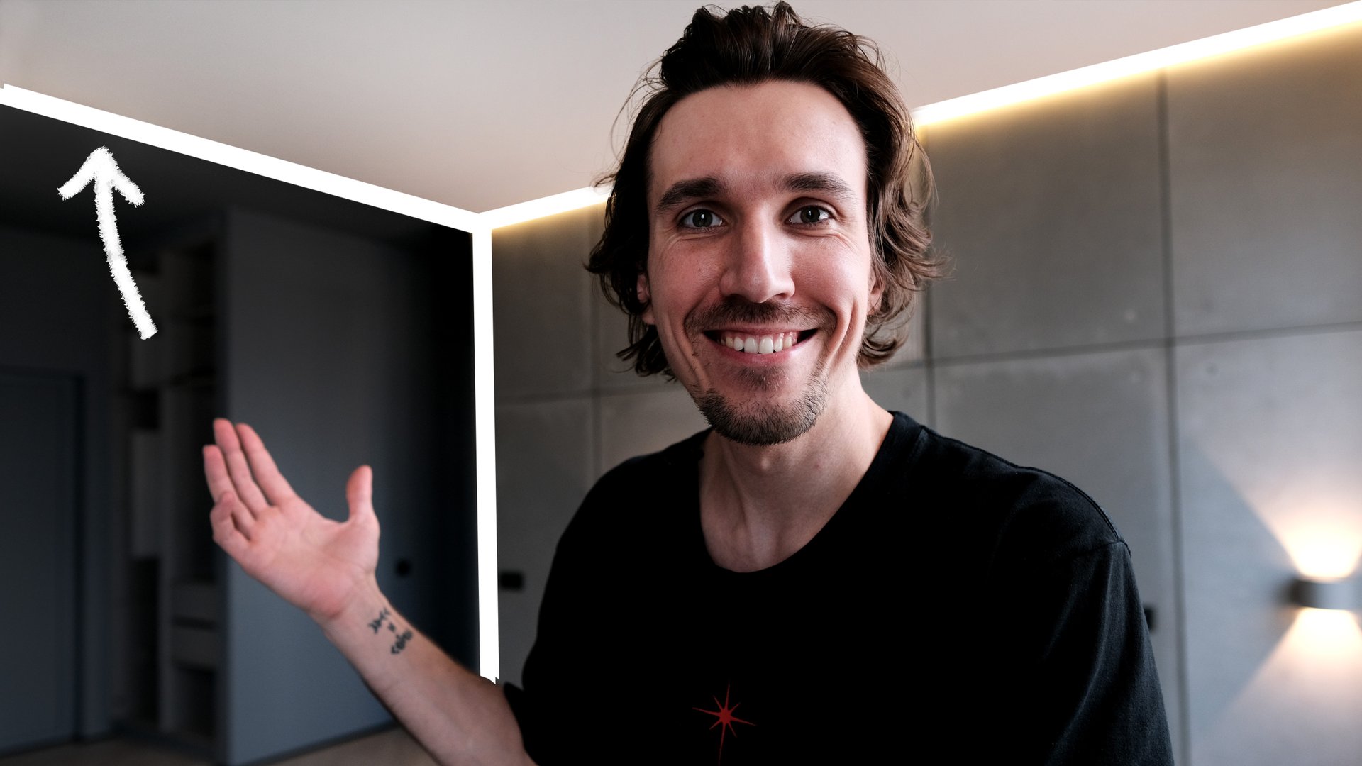 сочетание ТЁМНОГО И СВЕТЛОГО цвета в интерьере квартиры 58 кв. м.