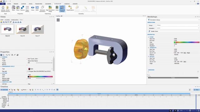 SOLIDWORKS Composer Animation - Time Bar and Keyframe смотреть онлайн