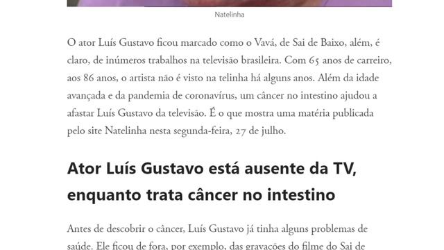 CÂNCER no intestino. BRASIL ORA pelo ator LUÍS GUSTAVO, o Vavá de Sai de Baixo; situação é delicada смотреть онлайн