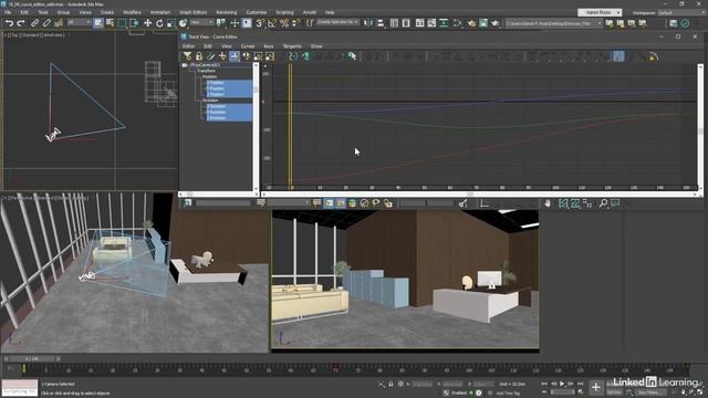 109 - Редактирование ключевых кадров в редакторе кривых в 3ds Max 2025 смотреть онлайн