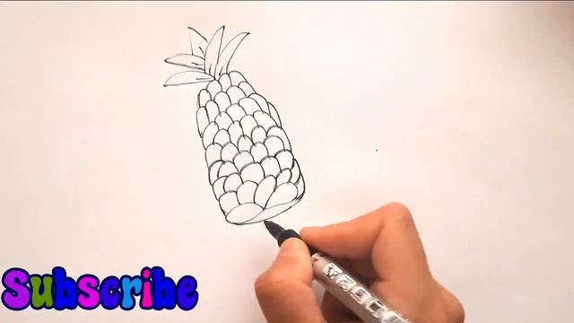 Draw A Picture Of A Pineapple | ананас суретін салу | Gumuhit Ng Larawan Ng Isang Pinya