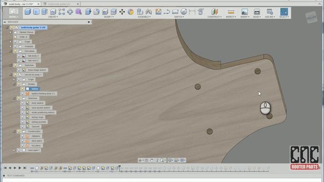 Designing a 3D Sculpted Guitar using Fusion 360 смотреть онлайн