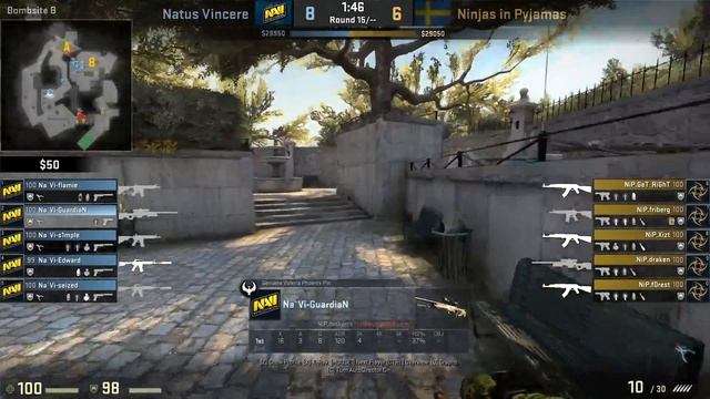 CSGO: POV Na'Vi GuardiaN vs NiP (28/15) overpass @ ESL Pro League Season 5 EU смотреть онлайн