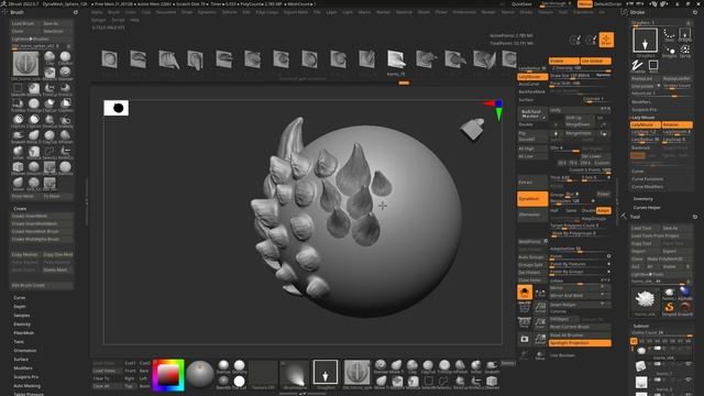 Horns and Spikes VDM Brushes in Zbrush смотреть онлайн