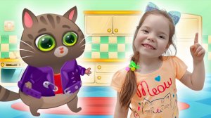 Настя и котик Bubbu играют в игре | Котик Бубу ушел гулять и потерялся